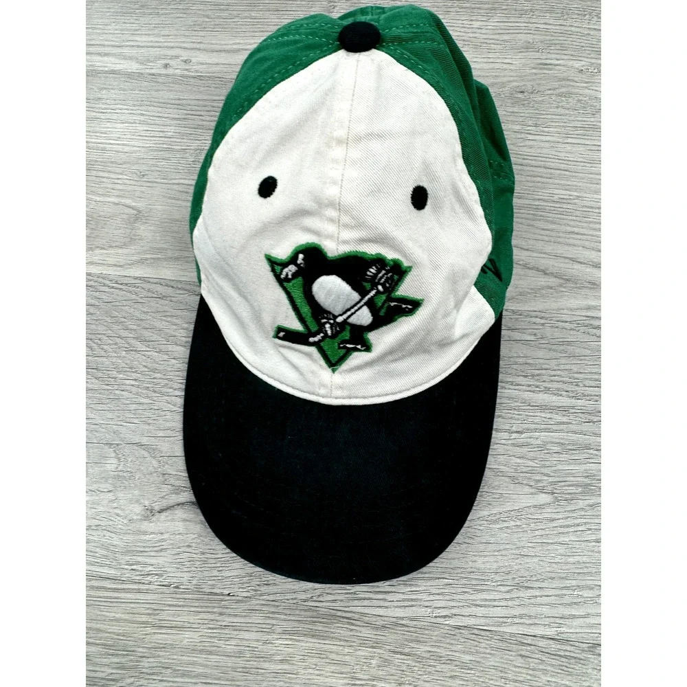Pittsburgh Penguins Hat Cap Green Adjustable NHL Rare Sample St Patricks Day